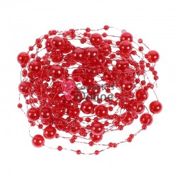 Accesoriu pentru decor par cu perle sidefate DPP06 culoare Rosie